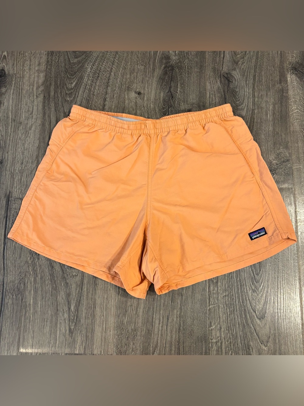 Patagonia Baggies Shorts Womens Size Medium Peach Orange Nylon Hiking Board Surf